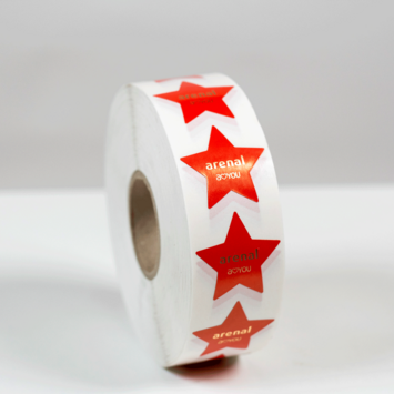 PEGATINA ESTRELLA ROJA SOBRE REGALO